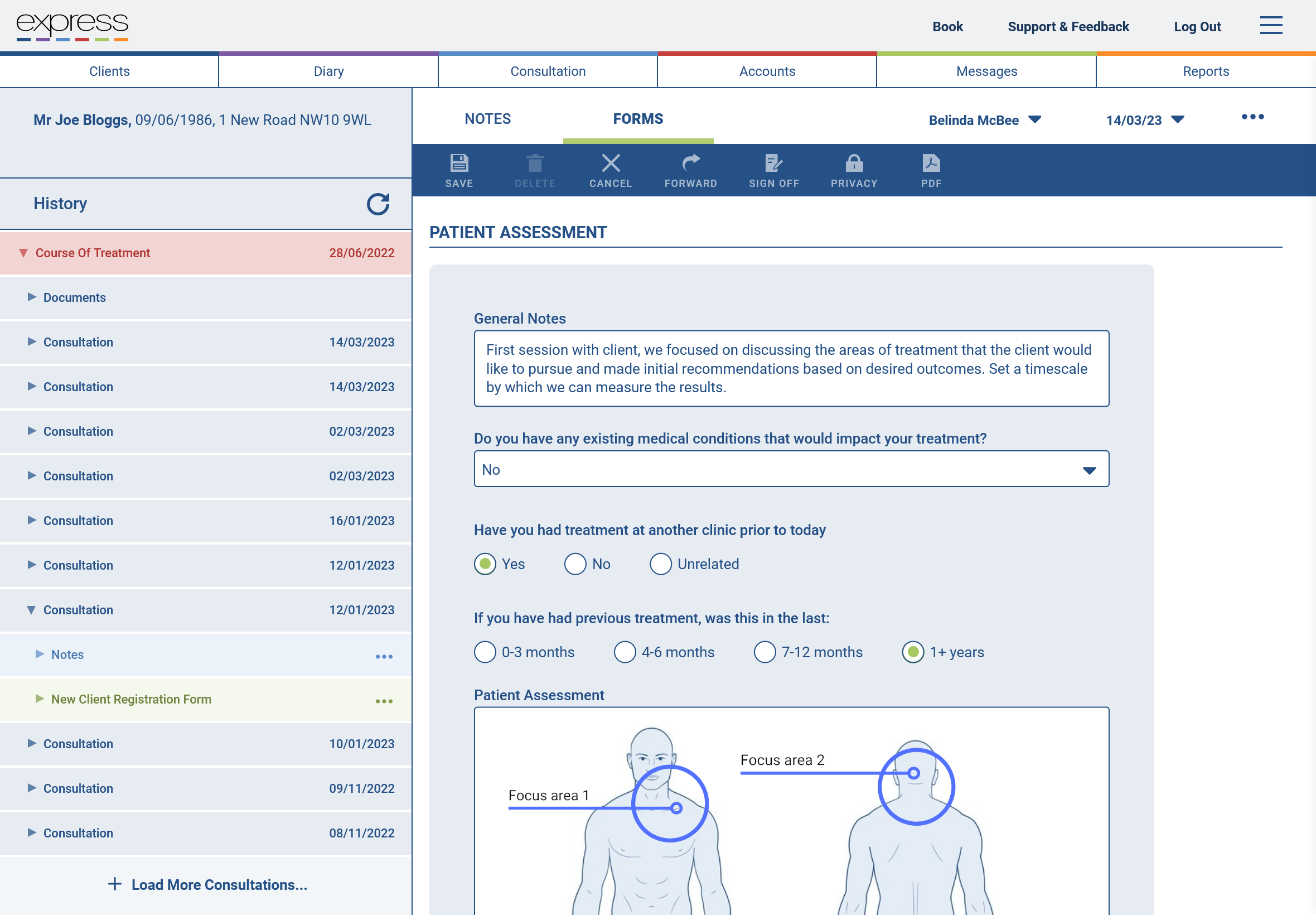 screenshot of Private Practice Software